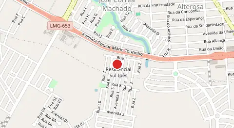 Mapa de Residencial Sul Ipes
