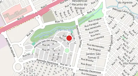 Mapa de Residencial Vale das Araras